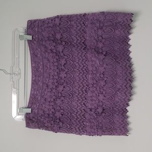 Crochet‎ mini skirt lavender